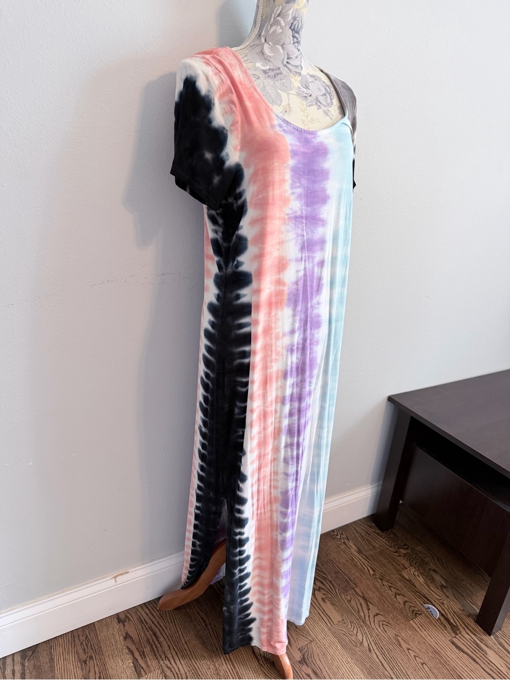 TORRID Super Soft Tie Dye Maxi Dress Size 1 (14/16) Multicolor Casual Lounge - Picture 3 of 6